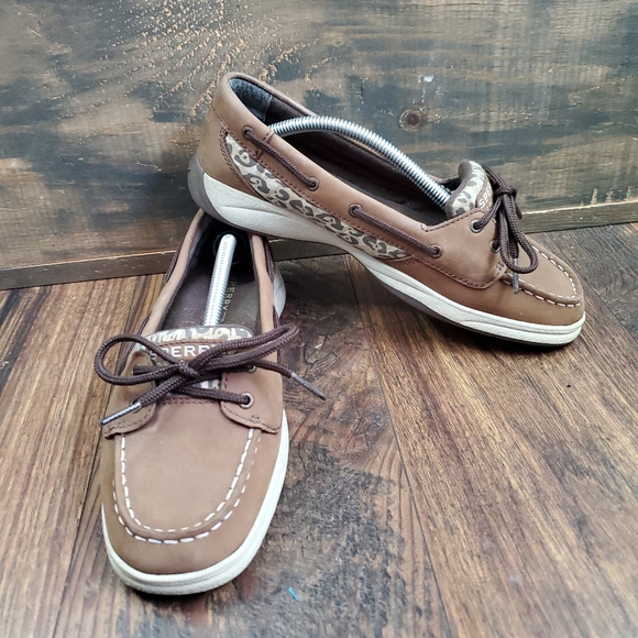 leopard print deck shoes